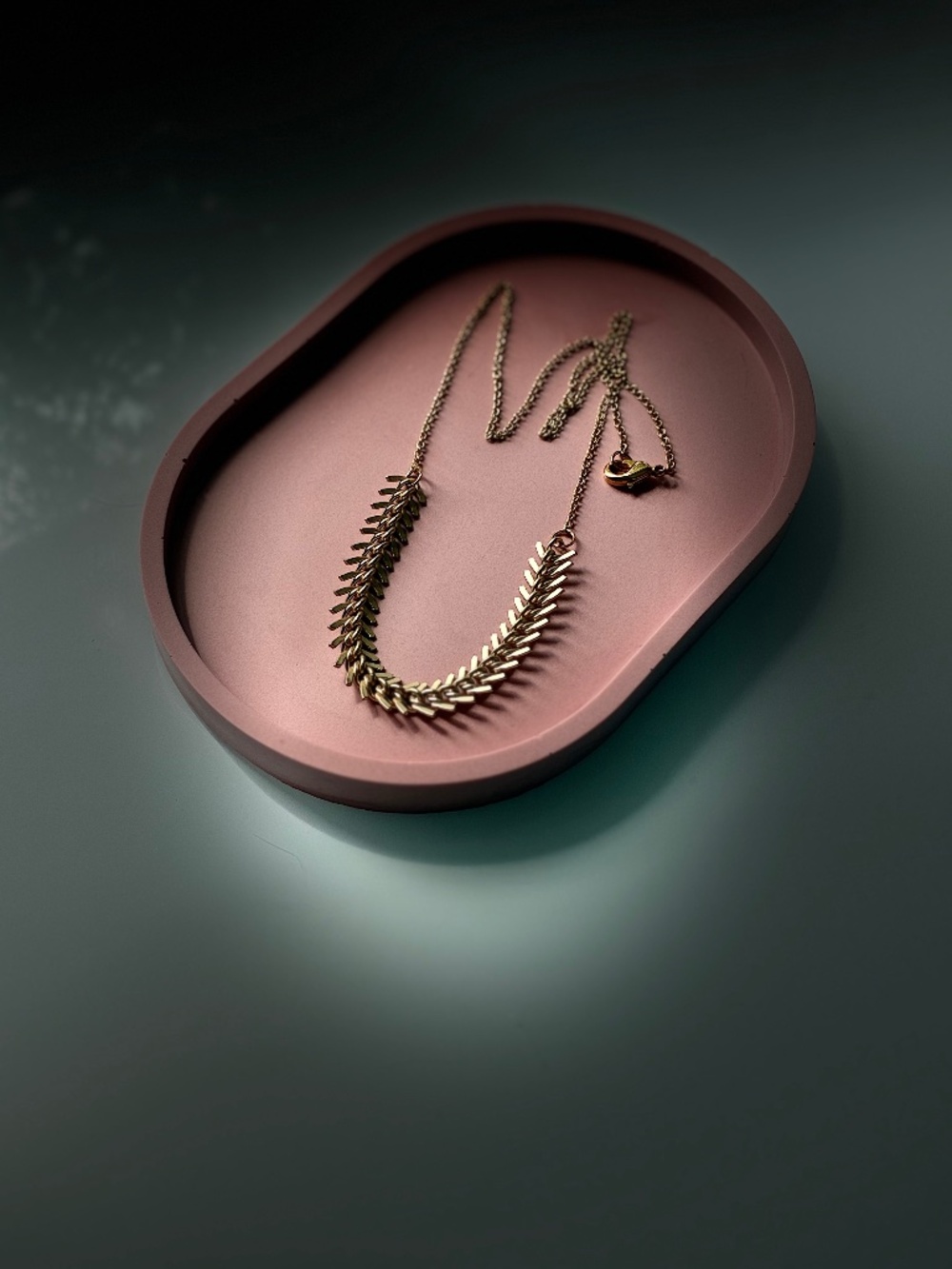 Satin Gold Plated Fishbone Chain Necklace